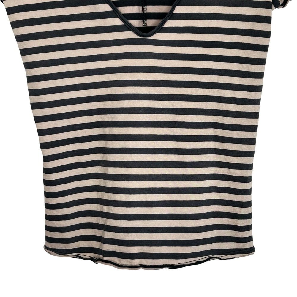 VTG Y2k Free People Striped T Shirt XS Grunge Indie Sleaze Festival V Neck Peru - Picture 4 of 11